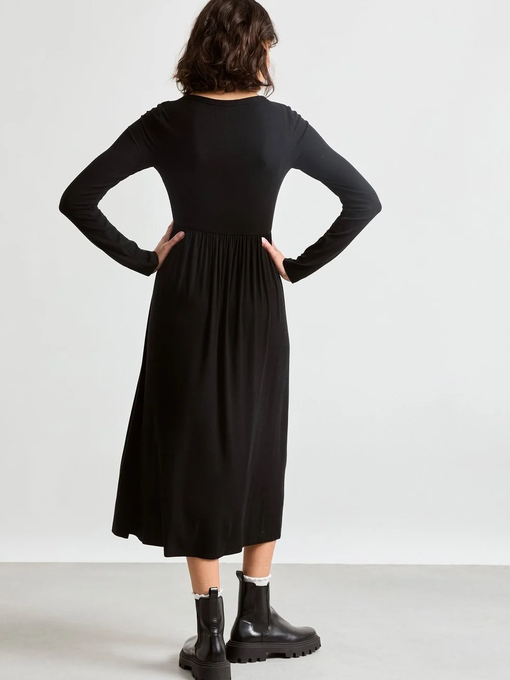 Hatch Black Ribbed Dress NWT